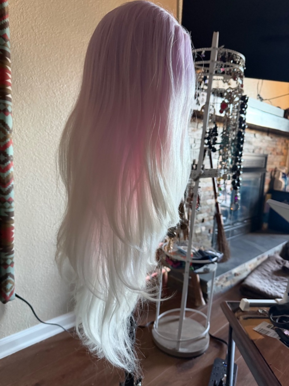 Rose Quartz Ombre Wig Pink White Waves- Fairy Cosplay Fantasy Mermaid Anime Pony - Picture 2 of 6